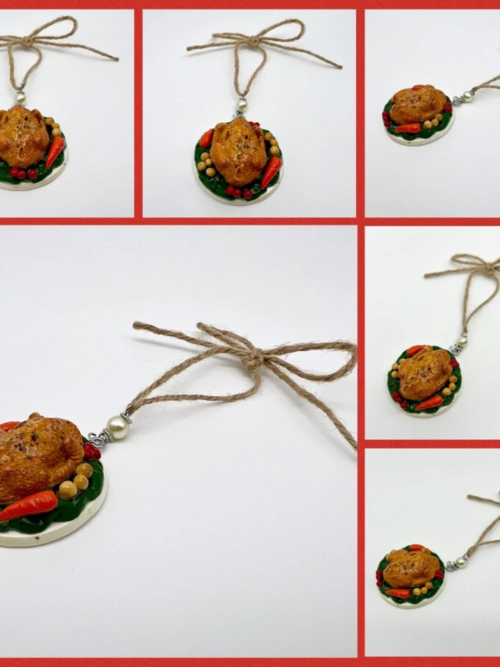 Thanksgiving/Christmas Dinner Ornament | Handmade Holiday Food Decor